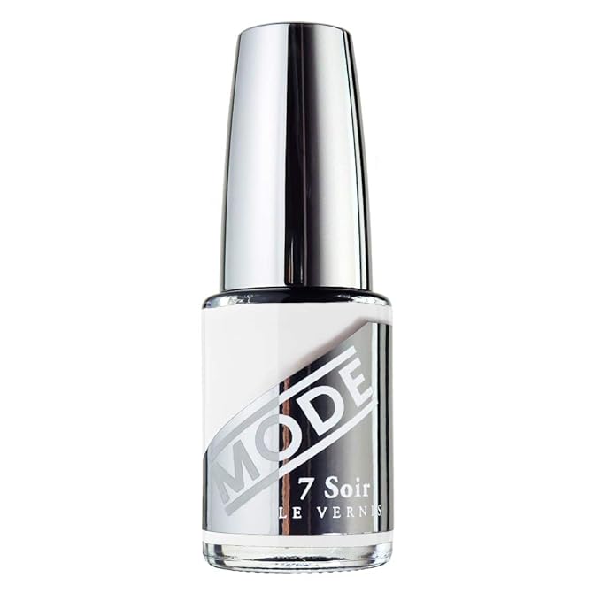 MODE Bright Opaque White Nail Polish Long Lasting Nail Lacquer Color, Chip Resistant Strengthening Manicure Protection, Cruelty Free, Made in NY, 7 Soir Le Vernis