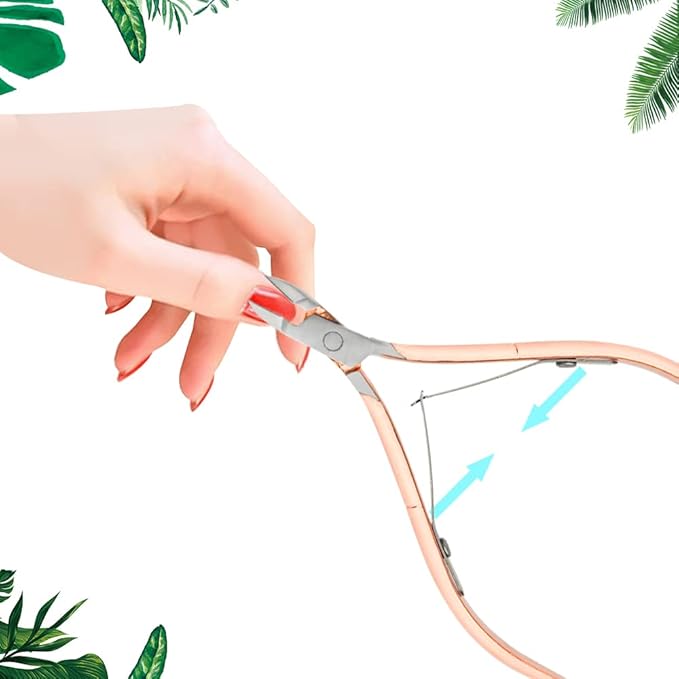 8Pieces Cuticle Trimmer Cuticle Nipper Cuticle Remover Cuticle Cutter with Cuticle Pusher Stainless Steel Cuticle Cutter Clipper Nail Tools for Fingernails and Toenails (Rose Gold)