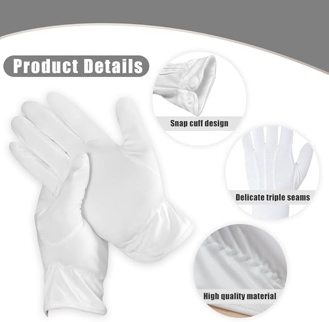 White Cotton Gloves,Cotton Gloves for Dry Hands Sleeping,White Cotton Gloves Women,White Gloves Costume,Cotton Gloves for Sleeping,Moisturizing Gloves Overnight,White Marching Band Gloves