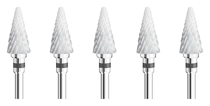 WWJN 5Pc Ceramic Nail Art Drill Bits Rotary Cutter Clean Apparatus for Manicure Nail Milling Machine Accessories Removal Nail Gel Tool