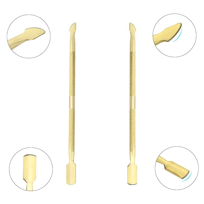 8Pieces Cuticle Trimmer Cuticle Nipper Cuticle Remover Cuticle Cutter with Cuticle Pusher Stainless Steel Cuticle Cutter Clipper Nail Tools for Fingernails and Toenails (Gold)