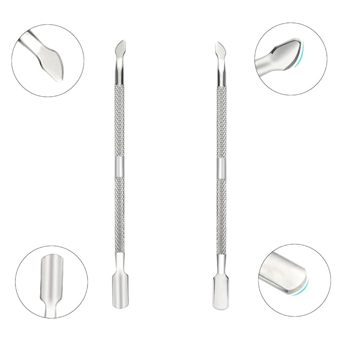 8-Piece Cuticle Trimmer Set - Cuticle Nipper, Remover, Cutter with Pusher - Stainless Steel Nail Tools for Fingernails and Toenails (Silver)