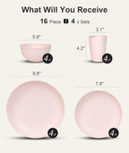 Quatish 16 Piece Plates and Bowls Sets - Image 2
