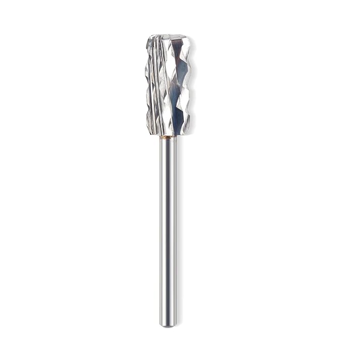 QUNZHAO Nail Drill Bits Dust Droof Bit Tungsten Steel Fast Remove Acrylic or Hard Gel 3/32" Shank - Manicure, Nail Art, Drill Machine Accessories (4X Extra coarse-4XC, Silver)