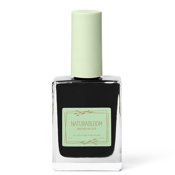 Breathable Premium Long Lasting Nail Polish (Dark Coal) - Vegan & Toxin-Free
