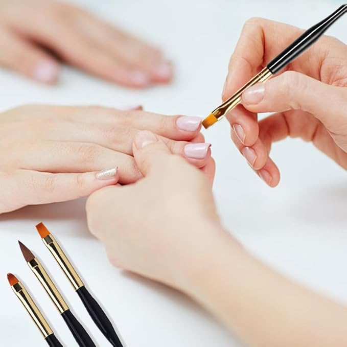 Nail Dotting Tools 8 Pcs Kit - 5PCS Nail Dotting Pens with 3 PCS Nail Painting Brushes, Double Ended Brush and Dotting Tool Kit, Nail Art Design Tools