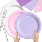 CMUSKO Butterfly Birthday Decorations-150Pcs Light Purple Pink Plates and - Image 5