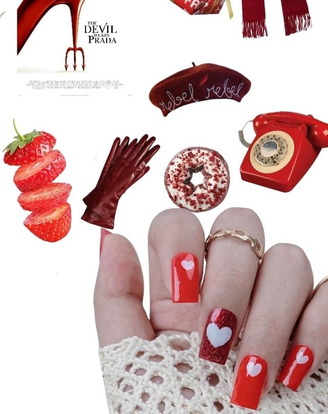 Semi Cured Gel Nail Strips, Heart Signal | 28 pcs Gel Nail Strips Work with Any UV Lamp, Salon Quality UV Nails Stickers, Easy to Apply for Home Nails DIY