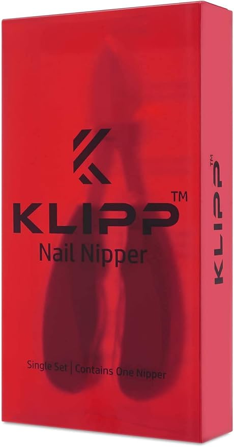 Toe Nail Clippers for Thick Nails – KLIPP Toenail Clippers Ingrown and Cuticle Nipper Trimmer Made of Rustproof Stainless Steel with Short Curved Blades, Ergonomic TPU Grips and Dual Spring Mechanism