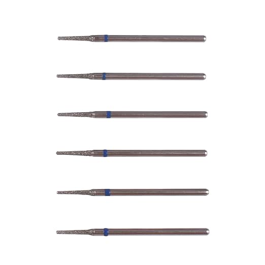 MZCMSL 6pcs Needle Shaped Cuticle Drill Bits for Manicure Under Nail, 3/32 shank Diamond Nail Bit