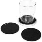 Black Long-Lasting Metal Coaster, Absorbent Replaceable Felt Pads, Non-Slip | by Unknown