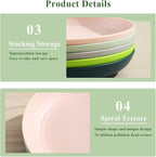 Berglander 9 Inch Plastic Deep Dinner Plates Set of 8 Colors, Reusable and - Image 6