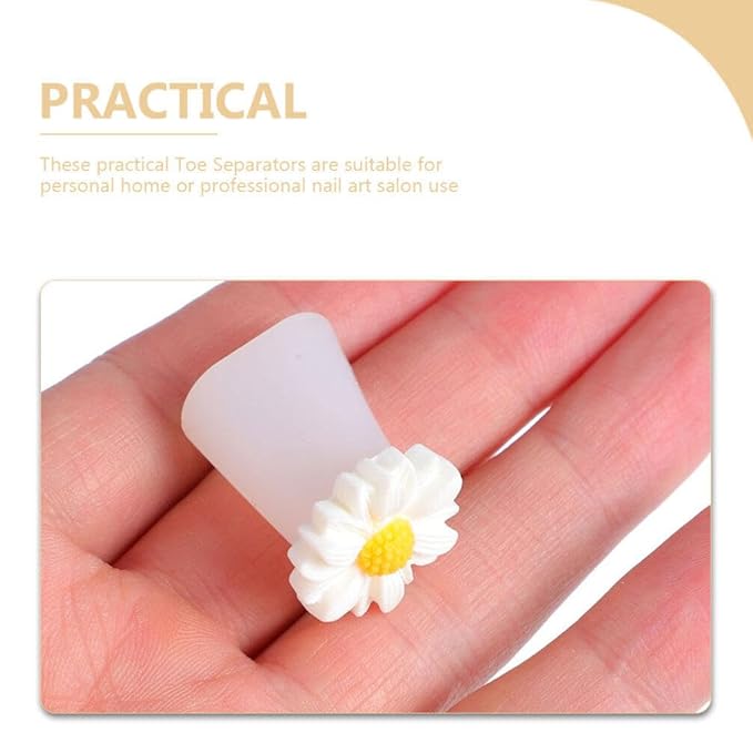 32Pcs Silicone Toe Separators Daisy Toe Separator Daisy Flower Toe Spacers Gel Rubber Toe Stretcher Pedicures for Women Nail Art Pedicure Manicure