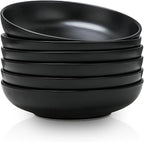 Selamica Porcelain 8.6 inch Salad Pasta Bowls Set of 6, 34 OZ Bowls Plates by Selamica