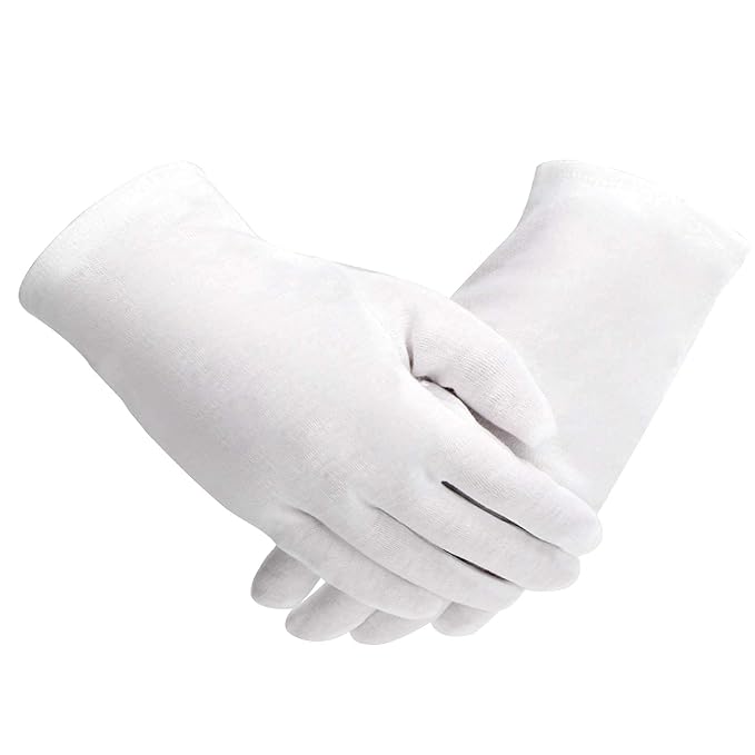 20 Pairs Archival Photo Gloves, White Work Gloves for Art Handling Working Photography Cloth Gloves Liners Bulk for Handling Jewelry, Film, Photo, Coin Collectors, Metal Inspection Men & Women