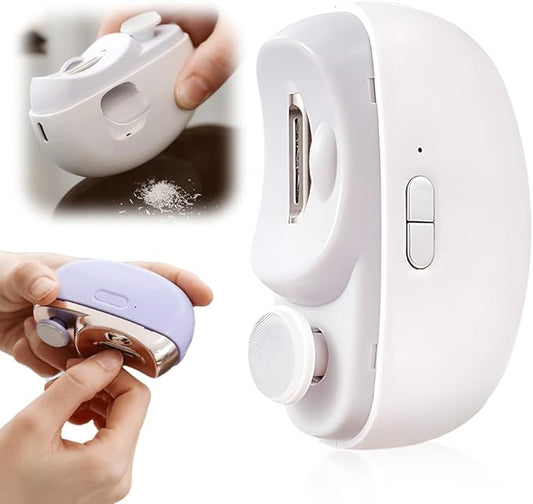 Electric Nail Clippers, 2026 New 3-in-1 Automatic Electric Nail Clipper with Polishing, Multi-Functional Electric Nail Trimmer Toe Fingernail Clippers for Kids Adults Seniors Women Men (White)