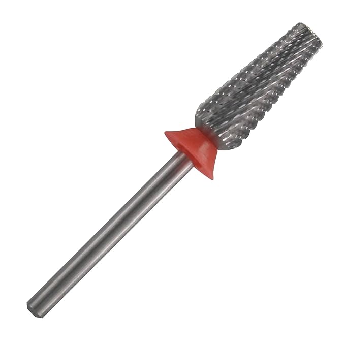 C & I Nail Drill Bit 6 in 1 Multi-function Rounded End E File, Tungsten Steel CNC Overall Cutting, Manicure Tool for Nail Tech Quick Remove Nail Gels, Acrylic Nails (Original, Fine -F)