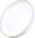 White Round Decorative Tray by Omuriko