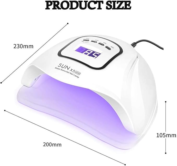 UV LED Nail Lamp 150W, Professional Nail Dryer Gel Polish Light, UV Nail Light with 4 Timer Setting, Nail Polish Curing Gel LED Dryer, Professional Nail Art Tools with Automatic Sensor (X5)
