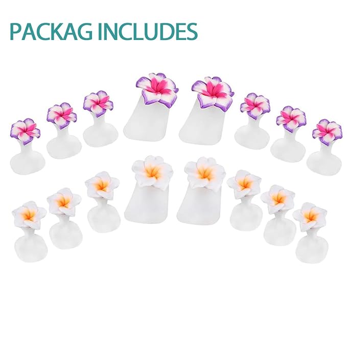 16pcs Flower Toe Separator, Toe Nail Separators, Toes Dividers Pedicures Nail Art Tools(8pcs White Flower+8pcs Purple Flower)