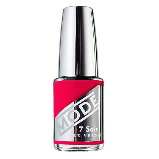 MODE Bright Rouge Hot Fire Red Nail Polish 1000 KISSES DEEP Nail Lacquer, Long Lasting Pigment Rich Color, Chip Resistant Strength, UV Protection, Made in NY USA