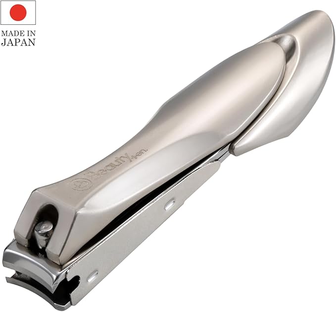 Beautyten Japanese Nail Clippers Stainless Steel Sharp Blades with Catcher and Nail File Compact Non-Slip Handle Precise-Cut Durable for Men Women Fingernails Toenails Made in Japan