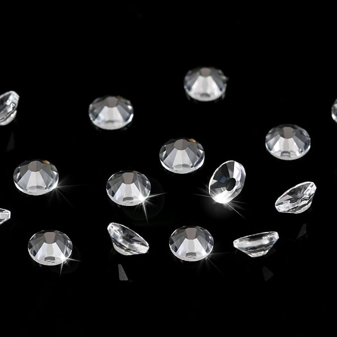 Novani Rhinestones Glass Rhinestones for Crafts Nail Gems Clear Stones Jewels Round Gemstones Non-Hotfix Crystal,SS10,1440 Pieces,Transparent