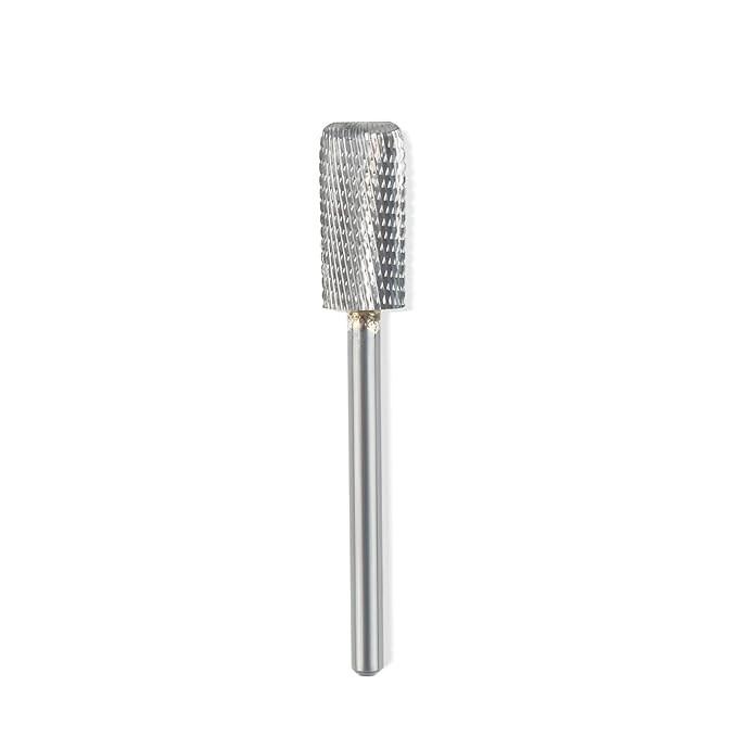 QUNZHAO Nail Drill Bits Dust proof bit Tungsten Steel Fast remove Acrylic or Hard Gel 3/32" Shank - Manicure, Nail Art, Drill Machine (Extra Fine - XF, Silver)