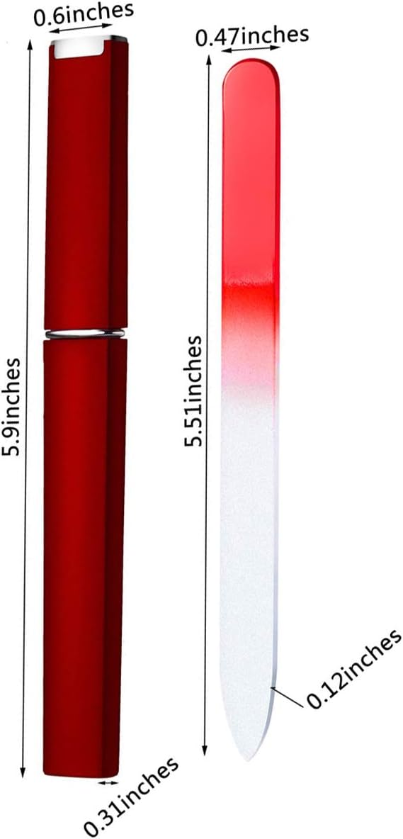 12 Pack Glass Nail Files with Case Crystal Glass Fingernail Files Double Sided Glass Nail File Mixed Color Manicure Set