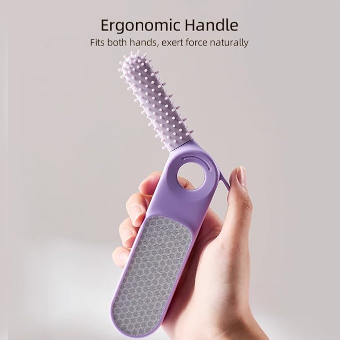 2 in 1 Foot File Callus Remover, Foot Scrubber, Multi Purpose 2 in 1 Feet Pedicure Tool with Toe Cleaning Brush, for Home Foot Care