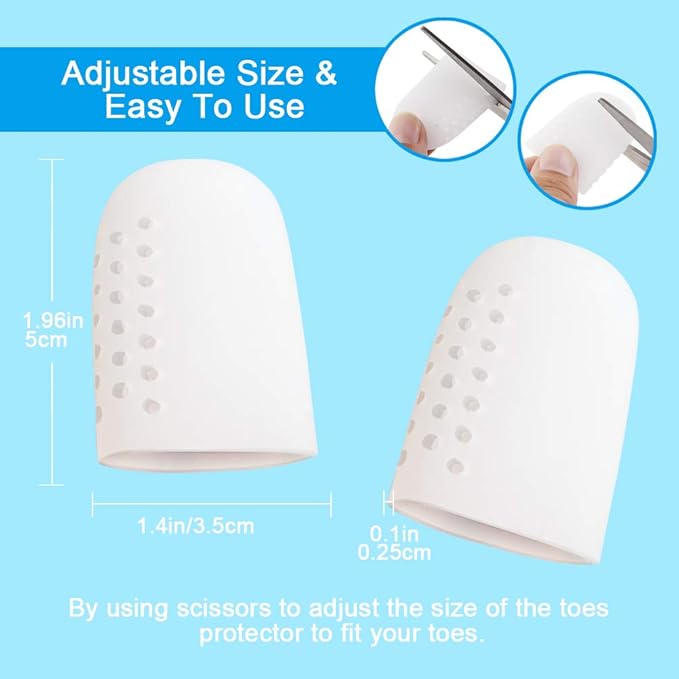 Big Toe Protectors, 10 Packs of Breathable Big Toe Caps, Silicone Toe Covers for Big Toe, Calluses, Blisters, Hammer Toe, Provide Pain Relief from Missing, Reduce Friction.
