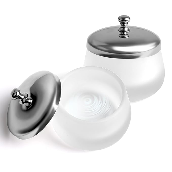 TOROKOM 2Pcs Dappen Dish Glass Monomer Dish with Lid for Acrylic Nails Cup Containers Holder for Liquid Powder Monomer Damping Dish（Matte）