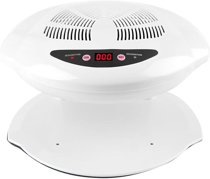 Air Nail Dryer, 2 in 1 400W Cool Warm Nail Air Blow Fan Nail Drying Machine Automatic Sensor Nail Polish Dryer Nail Art Manicure Tool for Salons or Home Use White