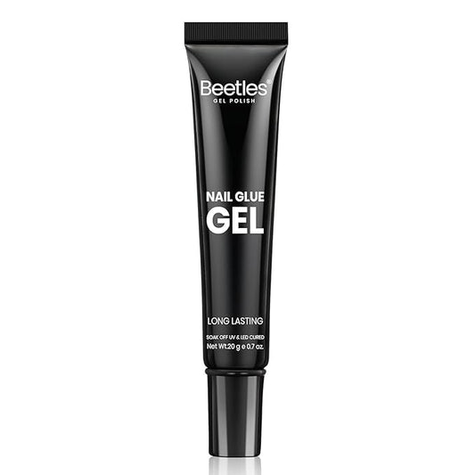Beetles Nail Glue Gel Hands-Free, 20g Tipex Solid Nail Glue Gel for Acrylic Nails Extension, Press On Nails, 3D Nail Art, Soak Off UV & LED, Beginner Friendly Long Lasting DIY Home Manicure