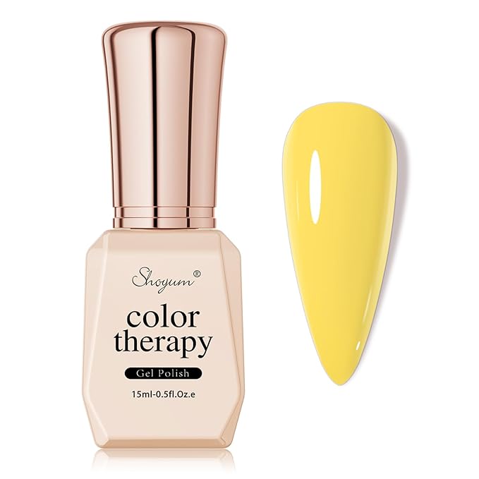 Pastel Gel Nail Polish, 15ml Canary Yellow Color Gel Polish Soak Off LED Nail Lamp Gel Polish Nail Art DIY Home Manicure Salon Gel 0.51OZ