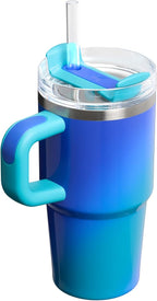 STANLEY Quencher H2.0 Flow State Tumbler, 20 oz, Sea Glass Aura | Handle and - Image 3