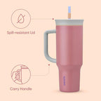 Owala Tumbler Stainless Steel Water Bottle 40 oz Yoga Rose | 2-in-1 Sip-or-Swig - Image 3