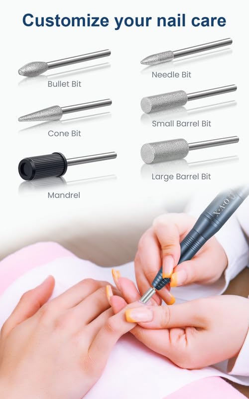 20000RPM USB Portable Nail Drill Electric Nail File Set Professional Manicure Pedicure Polishing Shape Tools with Sanding Bands Nail Drill Bits and Cleaning Brush for Acrylic Gel Nails(Charcoal Gray)