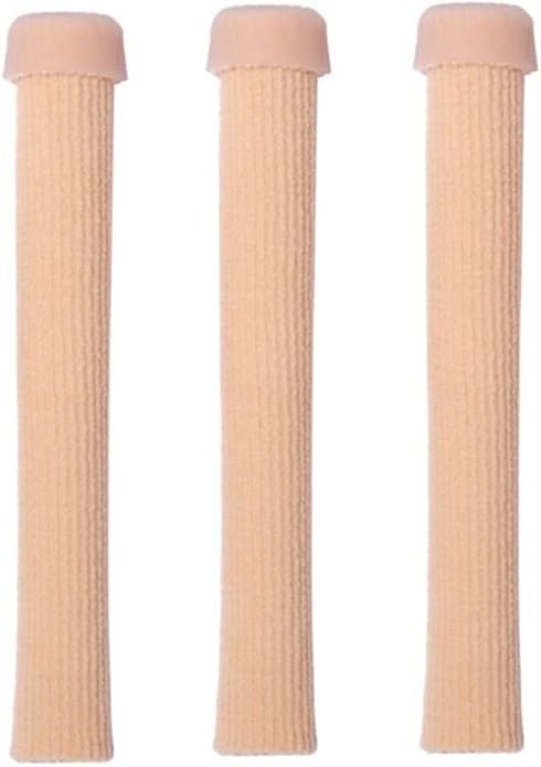 Dr. Foot's Toe Tubes-3 Pcs-Fabric Sleeve Protectors with Gel Lining Pad The Toes to Prevent Corn, Callus & Blister-Bunions Sore Corns Hammertoes Gel Toe Separators Protector