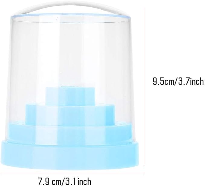 Nail Drill Bit Holder, 48 Holes Stand Display Organizer Box with Plastic Nail Art Accessories(Blue)