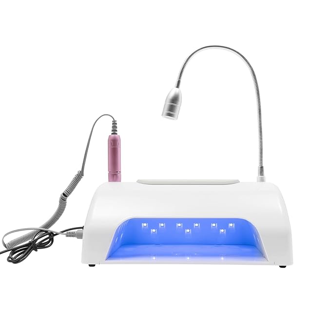 Nail Dust Collector | Vacuum Multifunction Nail-Care Art Machine, Professional 30000PRM Electric Nail Drill Machine with Bits and Sanding Bands, 48W/96W UV LED Lamp