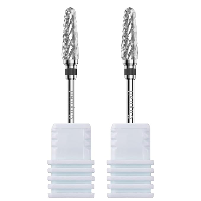 3/32" 2PCS Clean Cone Bits Extra Coarse Grit Carbide Cuticle Cleaner Bit for Electric Nail Drills – Professional Manicure Tool for Nail Salons and Home Use (XC Grit. Silver)
