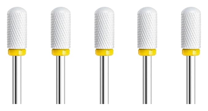 WWJN 5Pc Ceramic Nail Art Drill Bits Rotary Cutter Clean Apparatus for Manicure Nail Milling Machine Accessories Removal Nail Gel Tool