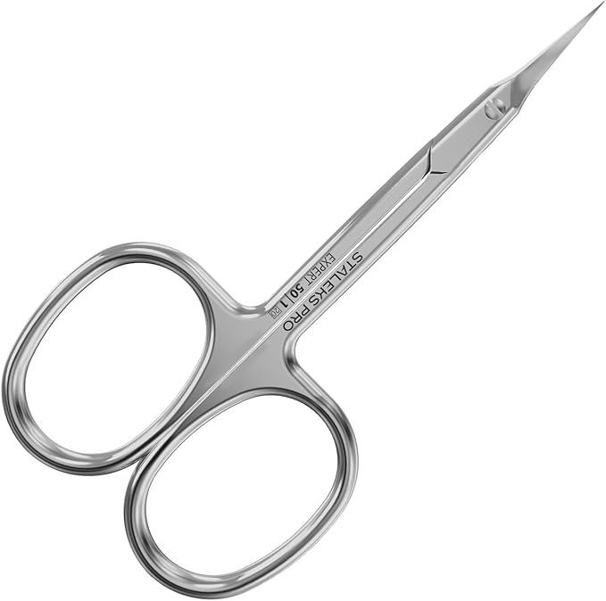Staleks Pro Professional Cuticle Scissors Expert 50 Type 1 – Sharp Manicure Scissors – Thin Blades – High-Alloy Stainless Steel – Ergonomic Grip – Corrosion Resistant