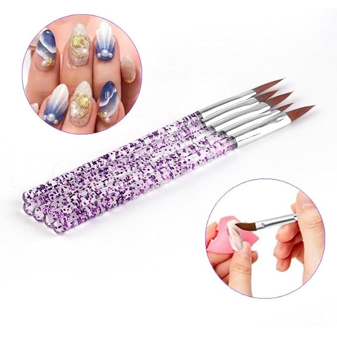 10 Pcs Nail Dotting Tools Set, 5 Pcs Double-end Nail Dotting Pen and 5 Pcs Nail Art Painting Brushes