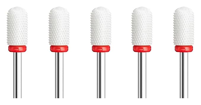 WWJN 5Pc Ceramic Nail Art Drill Bits Rotary Cutter Clean Apparatus for Manicure Nail Milling Machine Accessories Removal Nail Gel Tool
