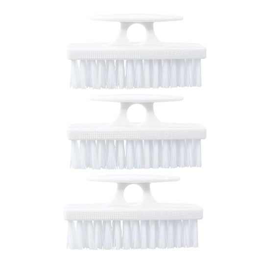 Nail Brush for Cleaning Fingernails, Nail Scrubber Brush, Toe Foot Hands Fingernail Brush Cleaner- Small Scrub Brush- All-Purpose Stiff Cleaning Brush (3 Pack, White)