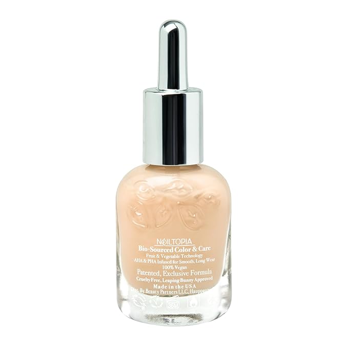 Nailtopia - Plant-Based Chip Free Nail Lacquer - Non Toxic, Bio-Sourced, Long-Lasting, Strengthening Polish - Champagne Dreams (Light Beige) - 0.41oz