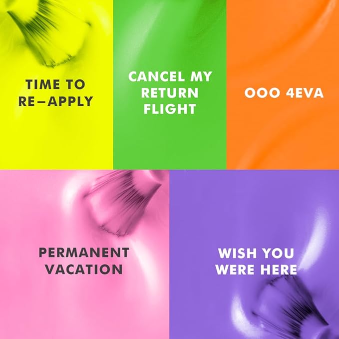Olive & June Gel Summer Brights Nail Polish Set | UV LED Nail Lamp Needed | 5 Neon Shades: Time to Re-Apply, Cancel My Return Flight, OOO 4Eva, Permanent Vacation, Wish You Were Here