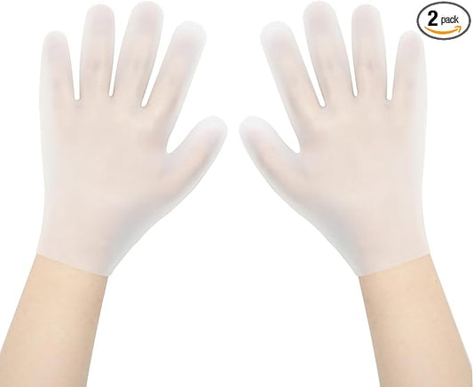 Moisturizing Gloves Overnight, Hand Care, Touchscreen Compatible, Reusable Hand Masks Moisturizing Glove, Suitable for Dry Hands, White Silicone Gloves for Men and Women, Spa